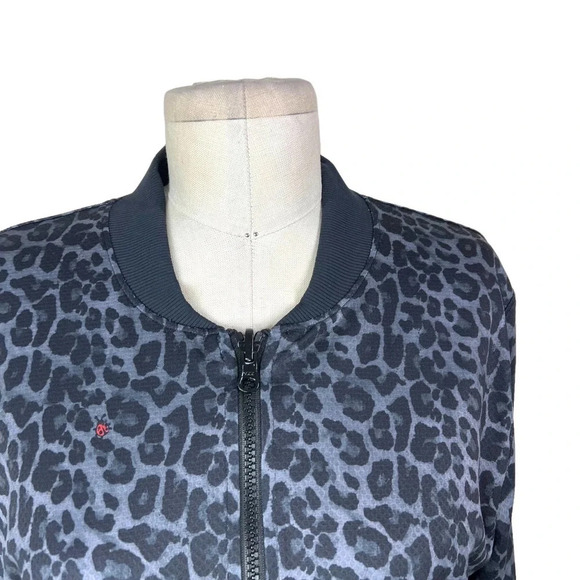 WITH Activewear Leopard Print Reversible Bomber Jacket Black Red Size Small - Picture 3 of 12